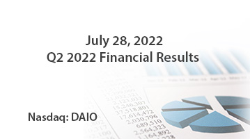 DAIO Q2 2022 Financial Results Date 