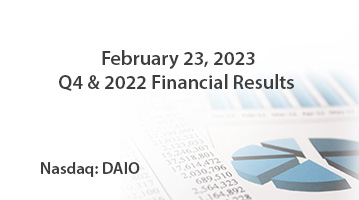 DAIO Q4 and 2022 Financial Results