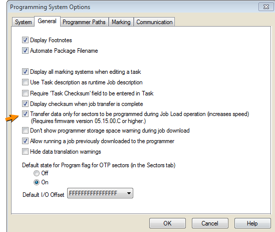General Tab - System Options