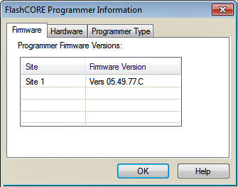 Programmer info; Firmware Ver