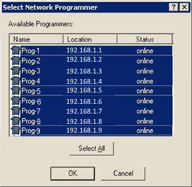 All programmers selected in Network dialog