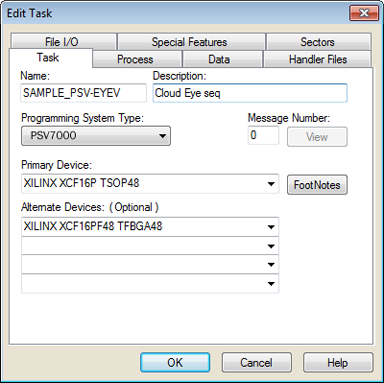 Task Tab on Edit Task dialog